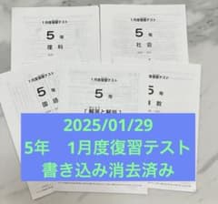 2025/01/29 実施 SAPIX 5年 1月 復習テスト 原本 - メルカリ