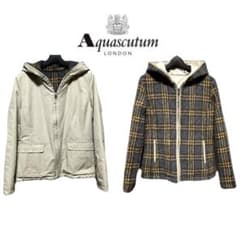 アクアスキュータム ブルゾン 英国製 リバーシブル チェック ジャケット 古着 アクアスキュータム Aquascutum OF LONDON チェック柄