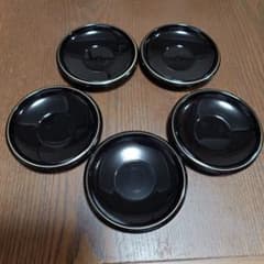 茶托 5枚セット 黒色 縁取りデザイン