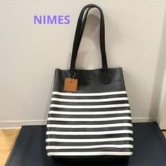 NIMES レザー トートバッグ ボーダー柄のサムネイル