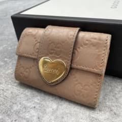 GUCCI グッチ キーケース 6連 ラブリーハート エンボスロゴ ピンク