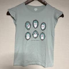 グリーン　猫柄　かわいい　Tシャツ　130cmのサムネイル