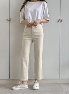 モチオートミールパンツver.ストレート (インゴム)のサムネイル