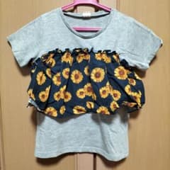mariarue ひまわり柄フリルTシャツ 120のサムネイル