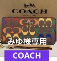 COACH長財布レインボーマルチカラーシグネチャーメンズレディース
