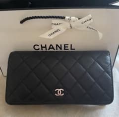 CHANEL マトラッセ ラムスキン リカラー 長財布 2つ折り ブラック