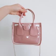 ショルダーバッグ ハンドバッグ くすみピンクのサムネイル