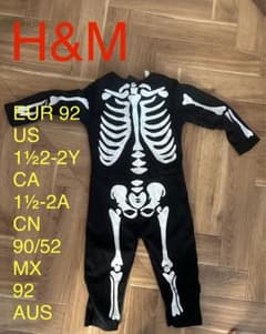 H&M スケルトンコスチューム 92 別ページサイズ違い有りのサムネイル
