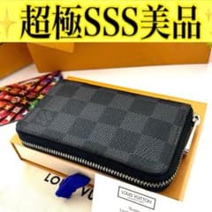☆未使用品級☆ ルイヴィトン　パース　ラウンドファスナー　ダミエ　ブラック ルイ ヴィトン◎ダミエ グラフィット コインパース ラウンドファスナー