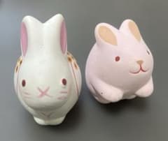 うさぎ 置物 2体セット 陶器製 - メルカリ