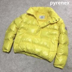 pyrenex アノラックダウン プルオーバー M イエロー ピレネックス 蛍光 