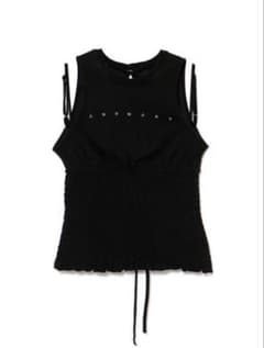 andmary Ami shirring logo tops black - メルカリ