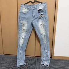 MANFINITY ダメージ加工 デニムパンツ ライトブルーのサムネイル