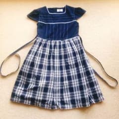 半袖 ワンピース ネイビー チェックのサムネイル