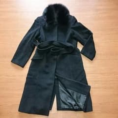 M様、、、LL 黒色ロングコート アンゴラ入のサムネイル