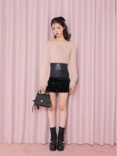 エムミーエメ Fake leather docking mini skirt - メルカリ