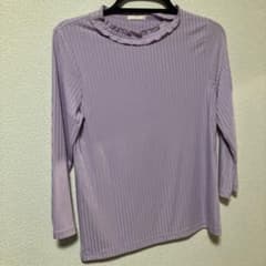 GU リブメロウネックカットソー パープル Sのサムネイル