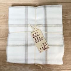 無印良品 麻平織 掛ふとんカバー SS-S オフ白チェック - メルカリ