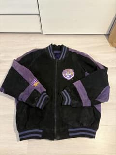 LSU Tigers スタジャン 本革 スエード ブラック パープルのサムネイル