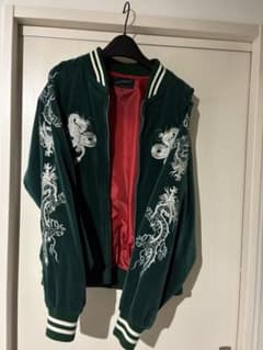 Hoshihime 星姫 スカジャン F-001 ベロア 別珍 龍刺繍 グリーンのサムネイル