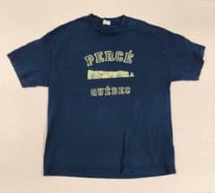 US古着 カナダ製 ペルセ ケベック ロゴTシャツ ネイビーのサムネイル