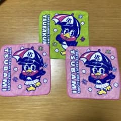 3枚セット！つば九郎　タオルハンカチ　東京ヤクルトスワローズのサムネイル