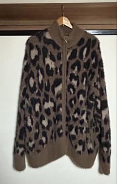 A'GEM/9 レオパード柄 ジップアップ ニットのサムネイル