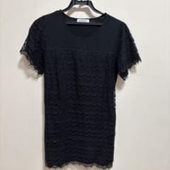 GALLERY VISCONTI ブラックレース袖Tシャツ　サイズ　2のサムネイル