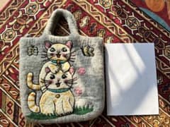 猫の刺繍 フェルトトートバッグのサムネイル