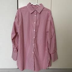 ストライプシャツ　赤　レッドのサムネイル