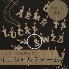 ネックレスチャーム　ヘッド　クラウン　ゴールド　イニシャル　アクセサリー　S