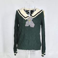 〇 axes femme ニット セーター 長袖 ダークグリーン 〇のサムネイル