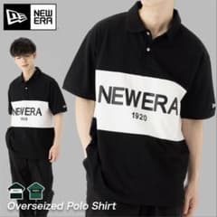 NEW ERA ポロシャツ ブラック ホワイト メンズ Lのサムネイル