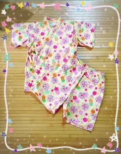 値下げ!!花柄　甚平上下セット　美品のサムネイル