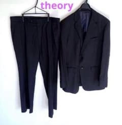 美品 theory メンズ セットアップ ブラック ストライプ 定価約14万円