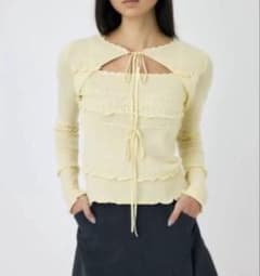 moussy BOW DESIGN ニットトップス　YELのサムネイル