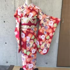 乙葉】化繊 二尺袖 振袖 花柄 子供向け - メルカリ