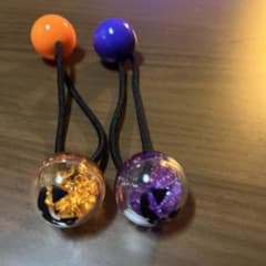 ハロウィン　ビーズ付きヘアゴム 2個セットのサムネイル