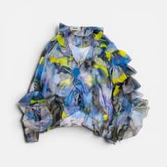 MSGM アート柄シフォンフリルブラウス サイズ40 イタリア製 - メルカリ