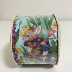 【新品❣️】　ビンテージリボン　うさぎ柄　アメリカ　イースターのサムネイル