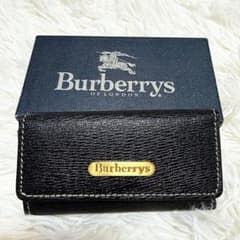 未使用☆BURBERRY バーバリー ブラック レザー キーケース ノバ