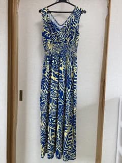 オーシャンブルーバード フラダンス用 ドレス ムームー 青×黄のサムネイル