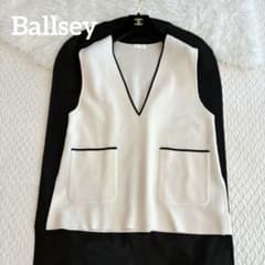 極美品 ボールジィ ミラノリブ Vネックチュニックベスト ニット レイヤード ボールジィ♡ミラノリブ Vネックチュニックベスト ニット レイヤード