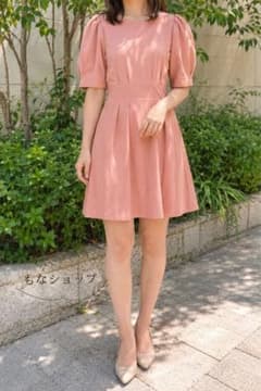 SNIDEL パフスリーブワンピース ピンク 1 M フレア 美シルエットのサムネイル