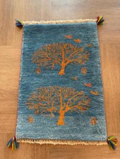 ギャッベ ペルシャ絨毯 46x68cm ギャベ 玄関マット 手織り ラグ 絨毯 