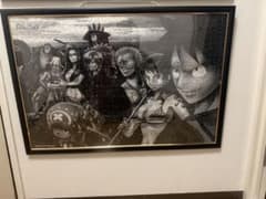 ONE PIECE ジグソーパズル モノクロ 額縁付きのサムネイル