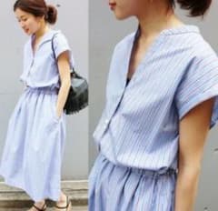 スキッパーストライプシャツワンピースのサムネイル