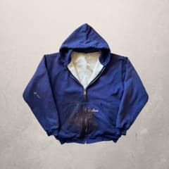 雰囲気系】90s Carhartt 裏サーマル ペイント ジップアップパーカー