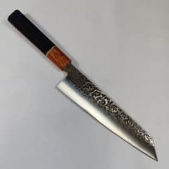 槌目 鍛造 440C 高炭素鋼ステンレス 黒染 切付 牛刀 21cm 黒檀八角柄 槌目 切付 牛刀 鍛造 高炭素ステンレス鋼 440A 和 包丁 紫檀黒檀八角柄