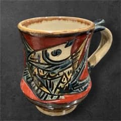 壺屋陶器 新垣 勲 マグカップ やちむん 魚 沖縄 壺屋焼 - メルカリ